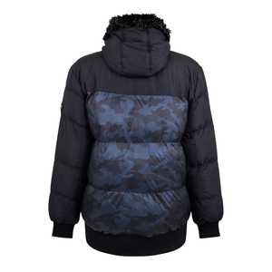 Plus Size Men's Winter Casual Waterproof <b>Soft</b> <b>Shell</b> Thick <b>Hooded</b> Quilted <b>Jacket</b> Stand Collar Zipper Closure Front High Street - Product Image 2