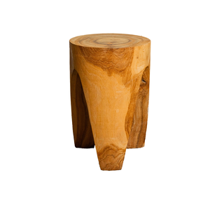 ARTERRA - Taburete de Tres Patas de Raíz de Teca Moderno y Artesanal de Lujo para Uso en Hoteles y Apartamentos - Product Image 1