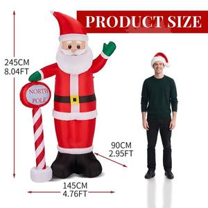 Insegna Gonfiabile di Babbo Natale al Polo Nord 8.2FT, Decorazioni Natalizie Illuminate per Giardino, 100% Impermeabile, Facile da Gonfiare, per Esterni - Product Image 4
