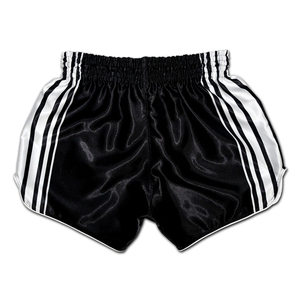 Shorts de Muay Thai confortables à taille élastique, couleur noir et blanc, pour le sport, les arts martiaux, l'entraînement au Muay Thai et au kickboxing - Product Image 2