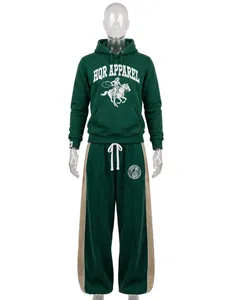 Ensemble de survêtements unisexes personnalisables avec logo, comprenant un sweat-shirt et un pantalon de jogging en molleton bouclette, pour homme - Product Image 3
