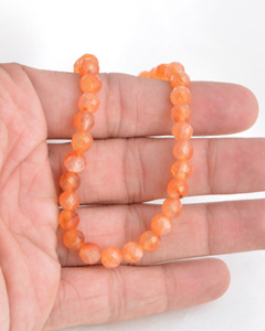 กำไลข้อมือคาร์เนเลียนสีส้ม, กำไลลูกปัดขนาด 6 มม., ลูกปัดเจียระไนธรรมชาติ, กำไลพลอยสวยงามสำหรับทำเครื่องประดับชั้นดี - Product Image 4