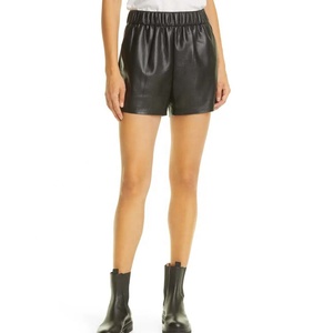 Women <b>Leather</b> <b>Shorts</b> Mid Waist Regular Fit Casual Fashion Elastic Push Genuine <b>Short</b> Pants Black Hot Pants Club Wear Party - Product Image 3