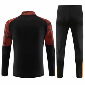Vêtement de sport unisexe rouge et noir, respirant, à manches longues, col à capuche, séchage rapide, coupe ample, 100% coton, pour l'automne - Product Image 2