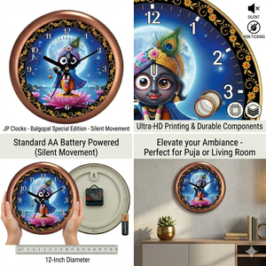 Reloj de Pared Infantil Personalizado con Diseño de Makhan Chor Krishna, Ideal para el Día de la Madre y Graduaciones - Product Image 3