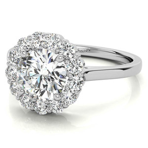 Designer 18k Solid Gold Halo Lab Grown <b>Diamond</b> Cathedral Engagement & Anniversary <b>Ring</b> IGI Certified Women's - Product Image 2