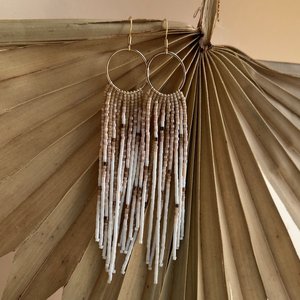 Bohemian Tassel <b>Drop</b> Earrings Gold Plated Alloy Beaded Fringe Women's Party Jewelry Gradient Design Fashion Statement Piece - Product Image 3