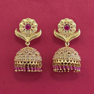 Exportador de Joyería Artificial en India, Jhumki Antigua con Baño de Oro 233109 - Product Image 1