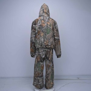 Wholesale Custom Camo Hoodie Sets <b>Oversized</b> Drop Shoulder <b>Joggers</b> Breathable Casual Winter OEM Full Sleeves 100% Cotton High - Product Image 4
