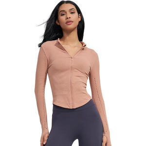 Cardigan de yoga long pour femme, ouvert sur le devant, manches longues, coupe décontractée, respirant, en nylon et élasthanne, léger, pour superposition - Product Image 1