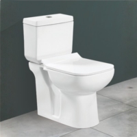 Ensemble WC JACK – Cuvette allongée deux pièces à chasse d'eau par gravité, fixation au sol, design contemporain, écologique, siphon en P facile à installer