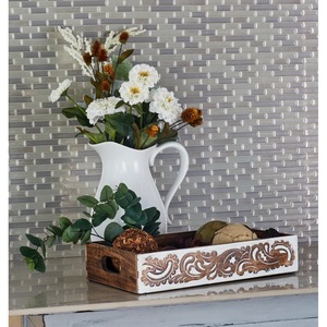 Custom Engraved Wooden <b>Tray</b> Set | Solid Acacia Wood Rectangular Serving <b>Trays</b> with Handles | Decorative Coffee - Product Image 3