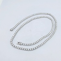 Colliers de mariage en argent 925 plaqué rhodium, avec breloques de bijoux hip-hop, chaîne tennis VVS en moissanite 3mm, compatibles testeur de diamant