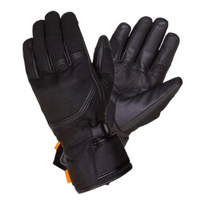 Gants de course noirs à doigts entiers avec sangle de poignet réglable, matériau PU coupe-vent pour la conduite, les activités de plein air et l'hiver - Product Image 5