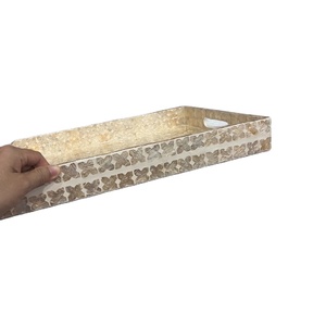 PERFECT ENTERPRISES <b>Breakfast</b> <b>Tray</b>: Handmade Serving <b>Tray</b> Cross Pattern MOP <b>Tray</b> - Product Image 5