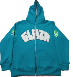 Wholesale Custom Heavyweight 100% Cotton French Terry <b>Full</b> <b>Zip</b> <b>Hoodie</b> Puff Print Y2K Oversized Streetwear - Product Image 1