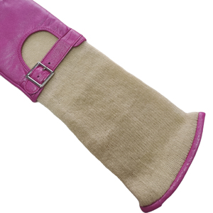 HARAZ INTERNATIONAL Pink Sheepskin Wrist-Length <b>Gloves</b> Unlined Thermal <b>Touchscreen</b> Eco-Friendly Winter Outdoor Use - Product Image 3