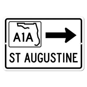 Targa Metallica Souvenir Autostradale A1A di St. Augustine, Florida - Decorazione Murale - da CIFbuy - Product Image 2