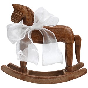 Caballo Balancín Vintage de Madera de Pino Hecho a Mano al por Mayor |   Crema con Efecto Desgastado - Product Image 5
