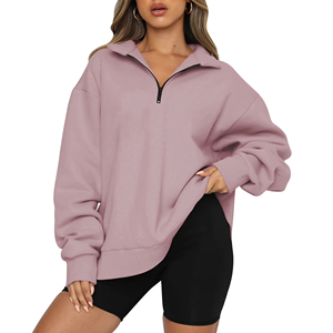 Sweat-shirt personnalisé à demi-zip pour femme, en molleton de haute qualité, respirant, avec fermeture éclair quart de tour, idéal pour les tenues décontractées. - Product Image 2