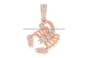Pendentif Scorpion en Or Massif 14K avec Diamant Moissanite VVS1 DEF, Design Moderne, Collection Festive, Unisexe, Personnalisé, Cadeau pour Homme - Product Image 2