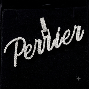 Pendentif personnalisé en argent 925 avec initiale en lettres cursive sertie de diamants de laboratoire, bijoux fins, colliers, breloques pour cadeau personnalisé - Product Image 6