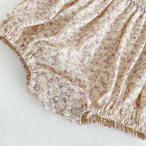 Trajes de Verano con Volantes y Cuello de Flores para Bebés, Mono de Manga Corta con Estampado de Burbujas para Niñas, Estilo Hermana - Product Image 4