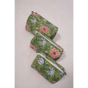 Pochette cosmétique en coton à imprimé floral, trousse de maquillage pour femmes, organiseur à fermeture éclair, sac de voyage élégant - Product Image 6