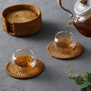 Posavasos de Bambú y Ratán Vietnamita Hecho a Mano, Ecológico, con Diseño Clásico de Flores, Decoración Navideña y Regalo para Exportación - Product Image 5