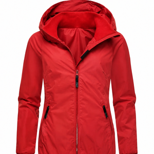 Chaqueta Varsity Beige con Capucha para Mujer, Ligera, Minimalista, con Cierre, para Invierno y Otoño, Impermeable, Transpirable y Ecológica - Product Image 5
