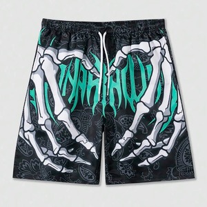 Pantalones Cortos Deportivos Casuales de Verano para Hombre, con Estampado 3D de Mano de Esqueleto, Cintura Media, Transpirables, Ajuste Holgado, a la Moda, para Playa - Product Image 3