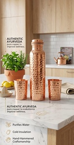 Pure Copper Hammered Engraved Printed Leak Proof Eco-Friendly Luxury <b>Large</b> Capacity <b>Water</b> <b>Bottle</b> - Product Image 2