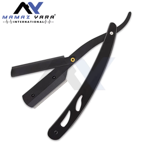 Professional 100% Stainless Steel <b>Straight</b> Edge Barber <b>Razor</b> Premium Shavette Reusable Blade Holder Precision Wet Shaving <b>Razor</b> - Product Image 2