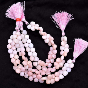 <b>Pink</b> Opal 10mm Gemstone Smooth Heart Briolette Beads Natural Opal Semi Precious Gemstone Loose Beads For Jewelry Making Supplies - Product Image 3