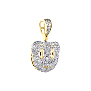 DHANI JEWELS PVT LTD Colgante Hiphop de Cara de Payaso con Diamantes Redondos Reales de Oro Amarillo de 10K para Hombre, Charm Pavé de 1 pulgada, 0.33 CT - Product Image 2