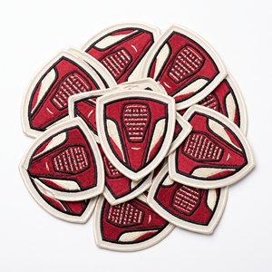Hexagon Fuel Cell Filler Patch Custom Manufacturer Dual Neck Intake <b>Applique</b> Merrow Border Badges - Product Image 5
