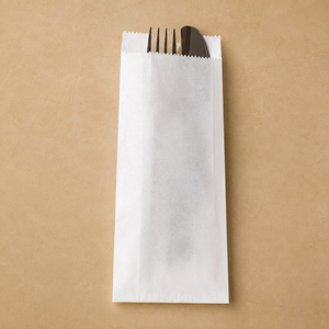 Custom <b>Biodegradable</b> Eco-Friendly Cutlery <b>Paper</b> Bags for Fork Spoon Knife Natural Kraft Brown <b>Paper</b> Pocket Sleeves Restaurants - Product Image 6