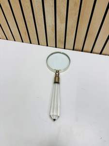 3'' Crystal Magnifying Glass In Brass Finish With Designer Crystal Handle - Product Image 5