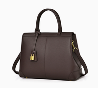 Bolso Tote Negro Vintage Portátil con Textura Granulada y Cierre de Cremallera para el Trabajo y Viajes Diarios