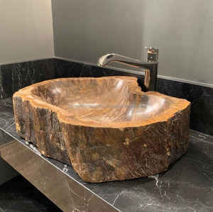 Bassin en bois d'acacia manguier lavabo d'hôtel support mural en bois fabriqué à la main en Inde - Product Image 6