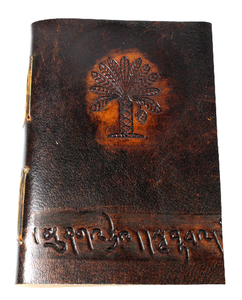 Cuaderno de Papel de Algodón Reciclado Hecho a Mano con Diseño Vintage, Cuaderno con Grabado de Árbol de Plátano, Aspecto Antiguo, Diario de Cuero de Cabra TC - Product Image 1