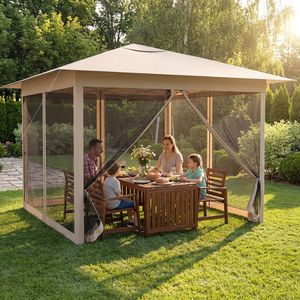 Tenda a Baldacchino Pop-up 11,5 x 11,5 Piedi con Montaggio Istantaneo e Rete Protettiva - Product Image 2