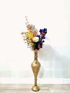 แจกันดอกไม้โลหะชุบทองแบบทันสมัย พร้อมกิ่งดอกไม้ตกแต่ง ทำจากทองแดงและทองเหลืองที่เป็นมิตรกับสิ่งแวดล้อม เหมาะสำหรับตกแต่งโต๊ะงานแต่งงาน - Product Image 2