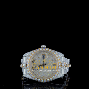 Reloj Deportivo de Moda de Dos Tonos, Dorado y Plateado, con Cristal de Cuarzo, Movimiento ETA, Resistente al Agua 3BAR, con Función de Fecha - Product Image 1