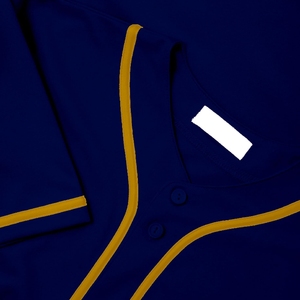Maillot de baseball en maille à manches courtes et col en V pour homme, personnalisable, noir et blanc, en polyester respirant - Product Image 4