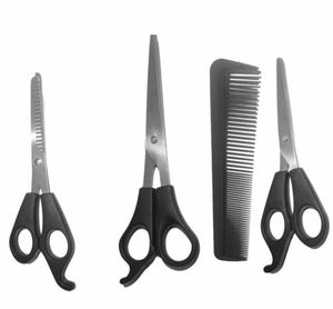Ensemble de ciseaux de coiffure professionnels en acier inoxydable : 2 ciseaux de coupe pour barbier et salon, 1 ciseau à effiler, peigne et repose-doigts ergonomique - Product Image 1