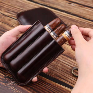 Estuche de cuero de alta calidad para cigarros con organizador integrado y cortador incorporado para coleccionistas y ejecutivos a bajo precio. - Product Image 3
