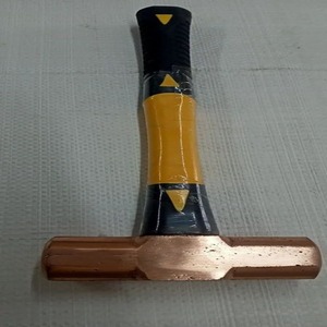 Marteau de sécurité anti-étincelles robuste de 2 kg à tête en cuivre, manche en fibre de verre, usage intensif ATEX pour usine industrielle - Product Image 5