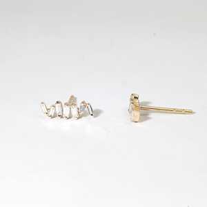 Boucles d'oreilles en diamant cultivé en laboratoire certifié IGI, 0,31 carat, taille baguette, or massif 10k 14k 18k, bijoux fins - Product Image 4