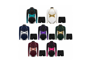 Justaucorps de gymnastique rythmique unisexe WIGYM à manches longues, bleu roi, avec strass, respirant, séchage rapide, léger et ajusté, design personnalisé - Product Image 4